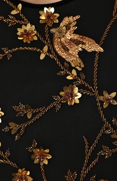 Шелковое платье-макси с подолом и контрастной вышивкой NAEEM KHAN, арт. PF17-003G, фото 5