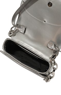 Женская сумка 1dr DIESEL серебряного цвета, арт. X08396/P6714 | Фото 5 (Материал сплава: Проставлено; Ремень/цепочка: На ремешке; Драгоценные камни: Проставлено; Размер: small; Материал: Экокожа)