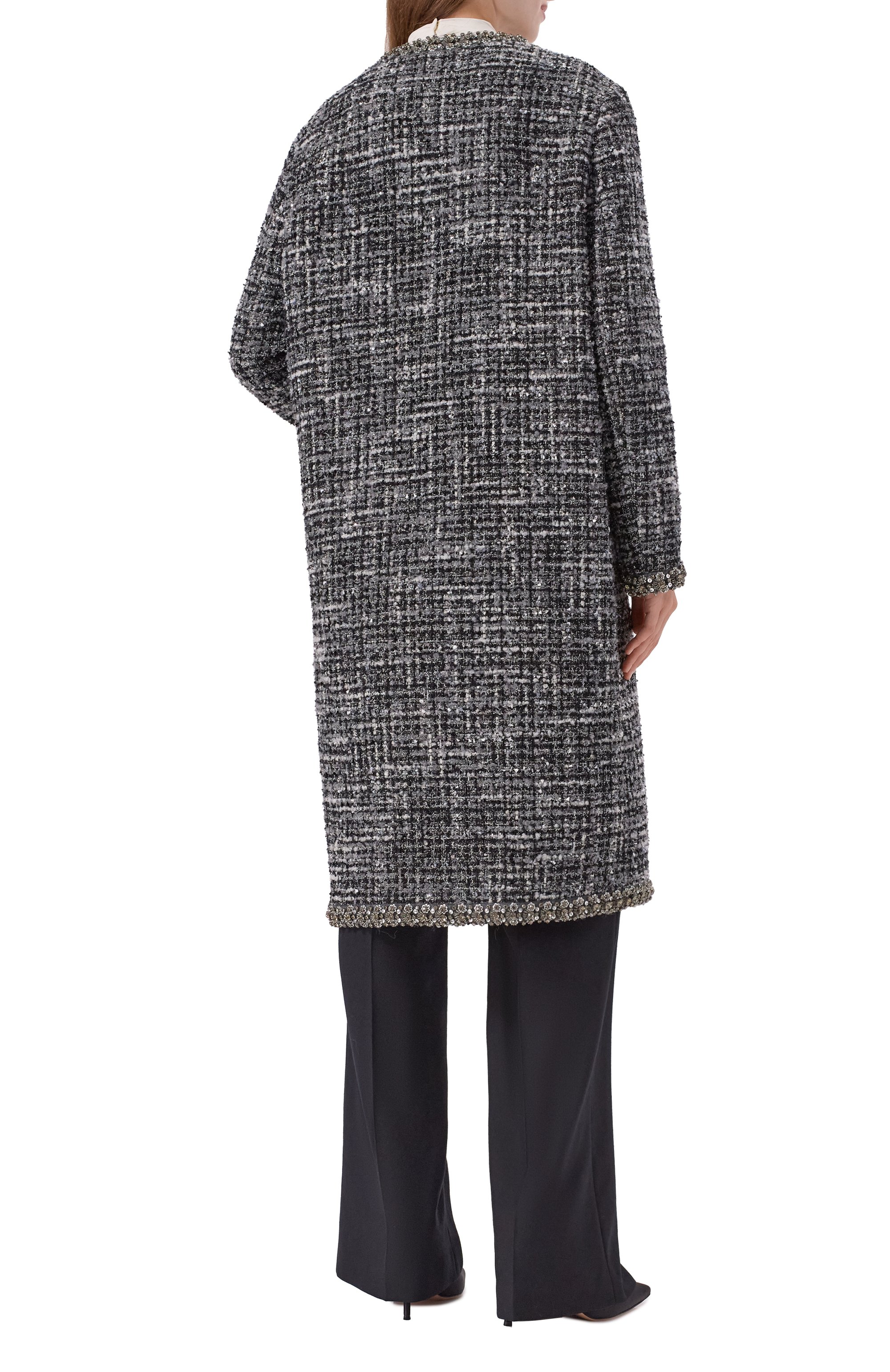 Твидовое пальто VALENTINO серого цвета по цене 827500 руб., арт. 5B3CA7858SF, фото 4 Твидовое пальто VALENTINO, арт. 5B3CA7858SF, фото 4