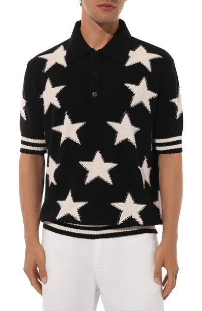 Поло BALMAIN черно-белого цвета по цене 132000 руб., арт. CH1GB045/KF92, фото 3 Поло BALMAIN, арт. CH1GB045/KF92, фото 3