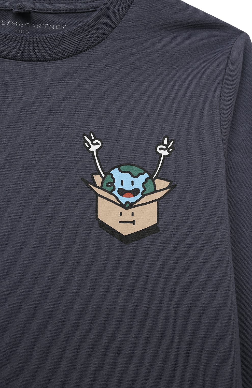 Хлопковый лонгслив STELLA MCCARTNEY темно-синего цвета по цене 9560 руб., арт. TT8T30, фото 3 Хлопковый лонгслив STELLA MCCARTNEY, арт. TT8T30, фото 3
