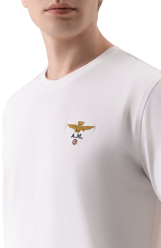 Хлопковая футболка Aeronautica Militare TS1580UJ00372_001 Белый  TS1580UJ00372_001 Фото 5