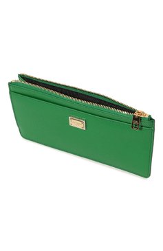 Женский кожаный футляр для кредитных карт DOLCE & GABBANA зеленого цвета, арт. BI1265/A1001 | Фото 3 (Материал: Натуральная кожа; Нос: Не проставлено)