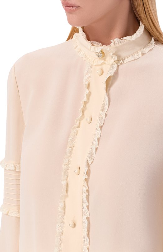 Шелковая блузка Valentino 8B3AB890/21B Бежевый  8B3AB890/21B Фото 5