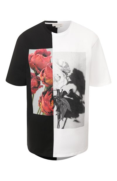 Женская хлопковая футболка ALEXANDER MCQUEEN, арт. 610929/QZAAY