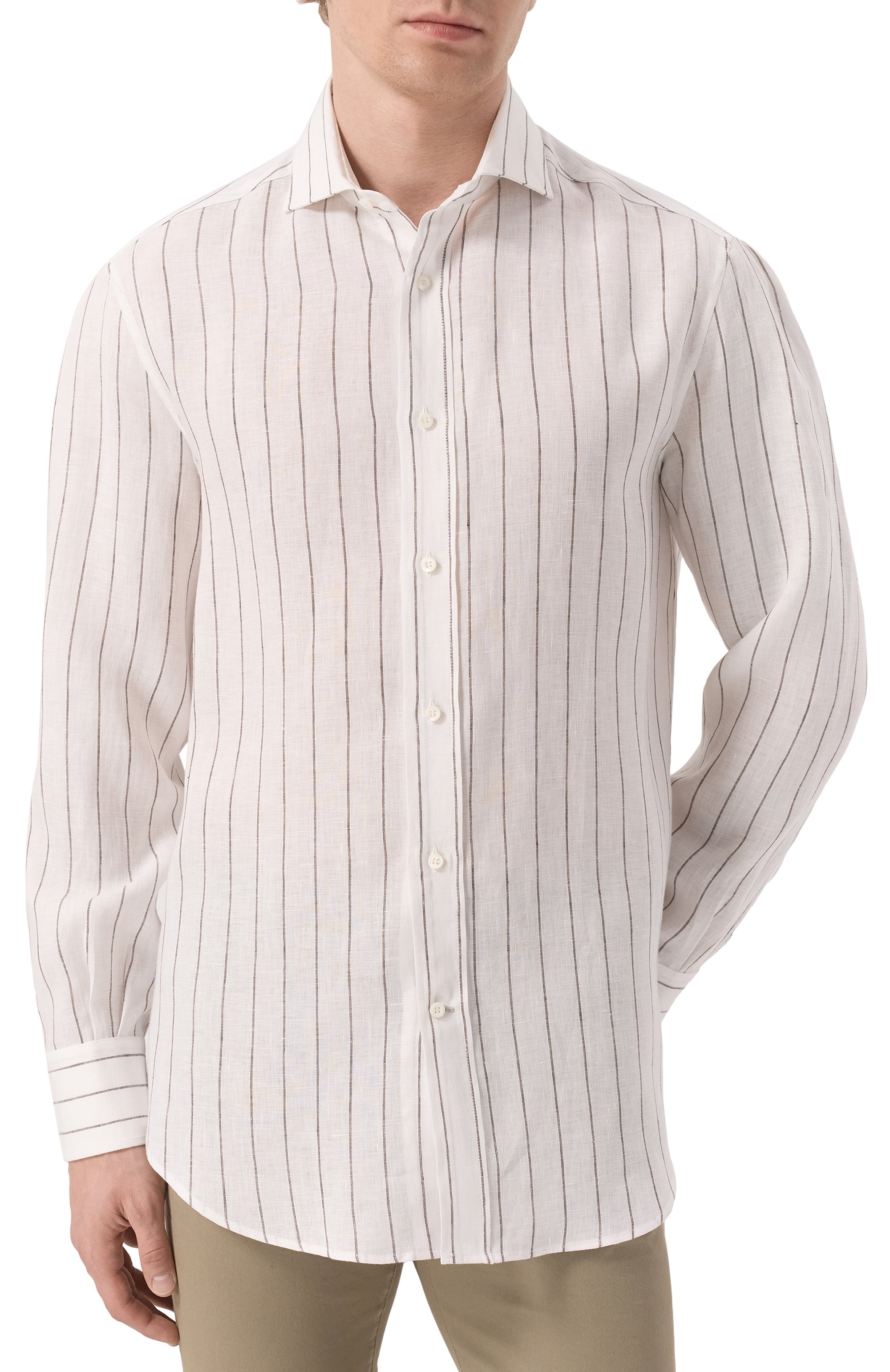 Льняная рубашка BRUNELLO CUCINELLI, арт. MM6860028, фото 3