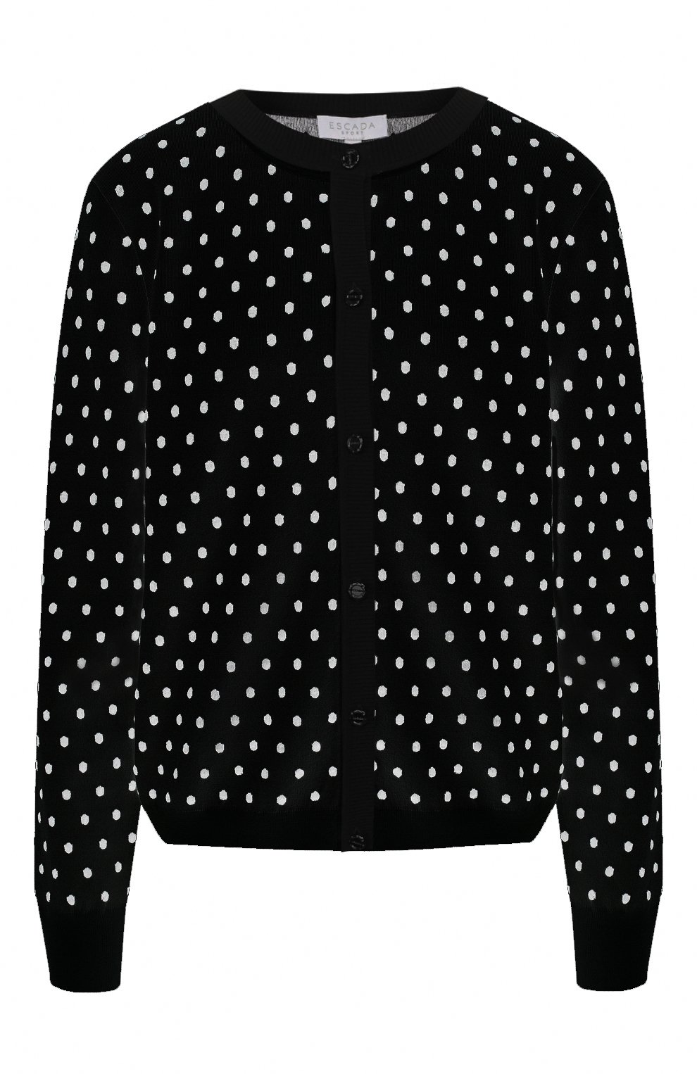 Кардиган из вискозы ESCADA SPORT черно-белого цвета по цене 46850 руб., арт. 5031941, фото 1 Кардиган из вискозы ESCADA SPORT, арт. 5031941, фото 1