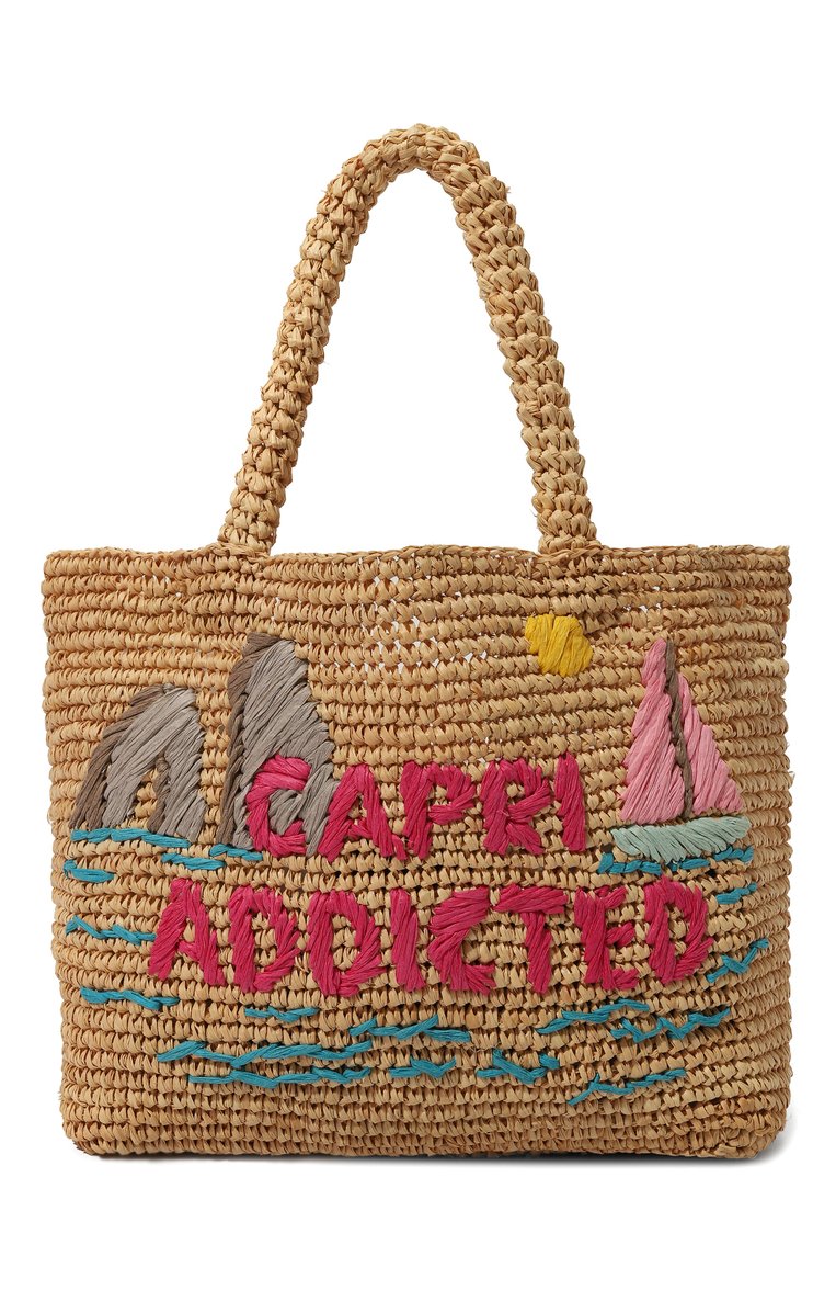 Детская комплект из сумки и футляра MC2 SAINT BARTH бежевого цвета, арт. RAFFIA BEACH MID | Фото 1 (Материал сплава: Проставлено; Нос: Не проставлено; Материал: Рафия)