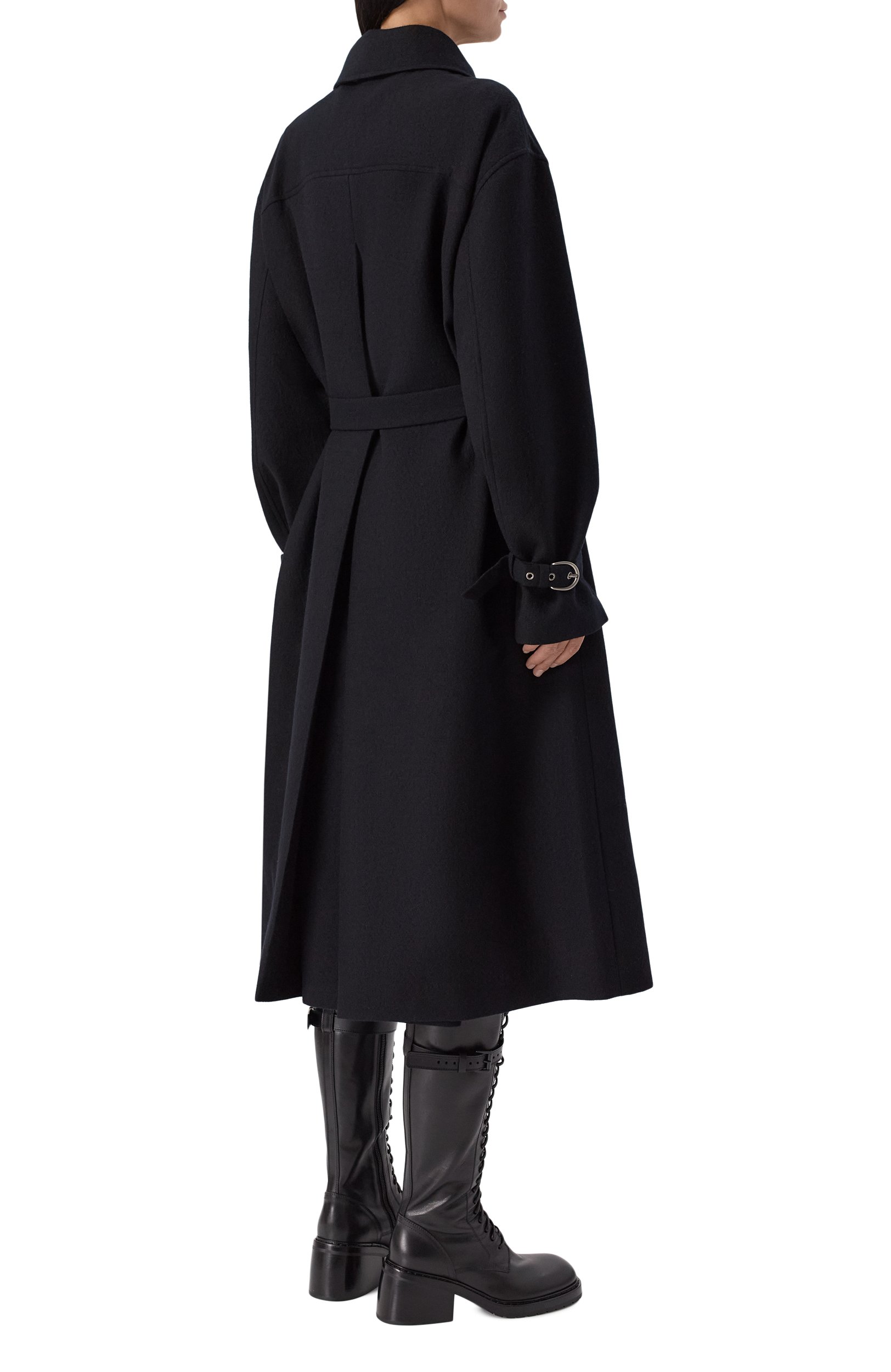 Шерстяной тренч ANN DEMEULEMEESTER черного цвета по цене 356000 руб., арт. B0014250/FA207, фото 4 Шерстяной тренч ANN DEMEULEMEESTER, арт. B0014250/FA207, фото 4