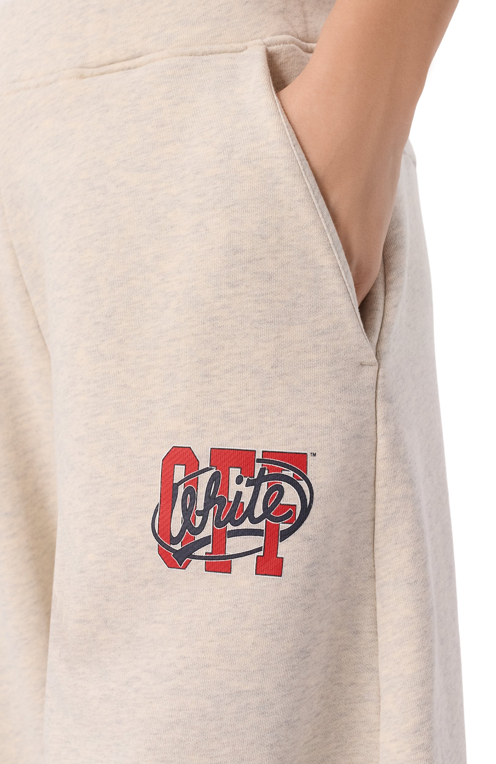 Хлопковые джоггеры OFF-WHITE светло-бежевого цвета по цене 62450 руб., арт. 2FH00495B, фото 5 Хлопковые джоггеры OFF-WHITE, арт. 2FH00495B, фото 5