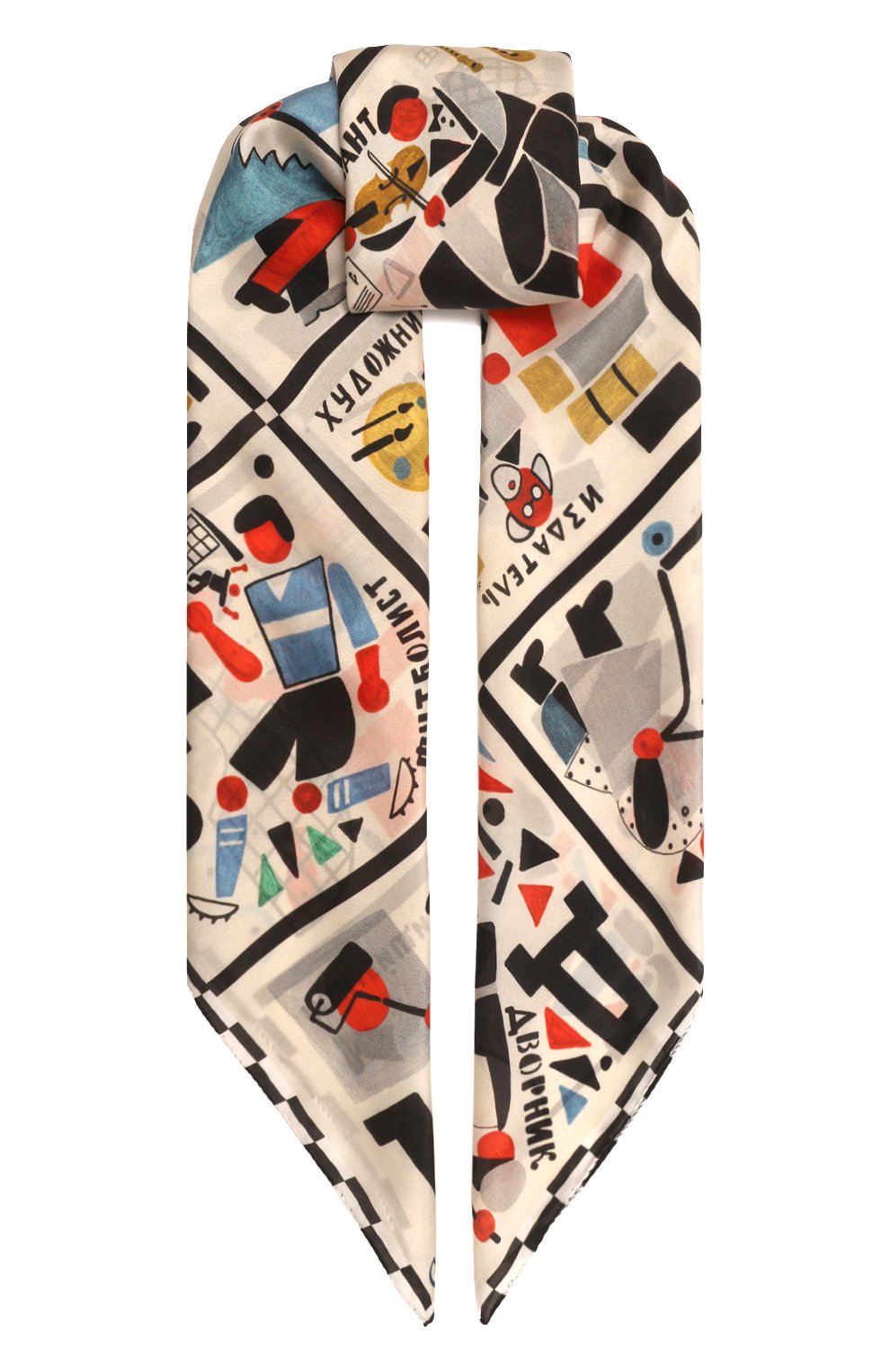 Шелковая шаль алфавит авангард GOURJI, арт. 91120337/993161108, фото 1