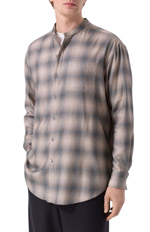 Рубашка из хлопка и лиоцелла Giorgio Armani GM002313/TE17692 Бежевый  GM002313/TE17692 Фото 3
