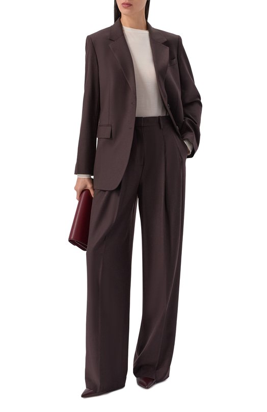 Шерстяные брюки Theory 00801201 Коричневый  00801201 Фото 2