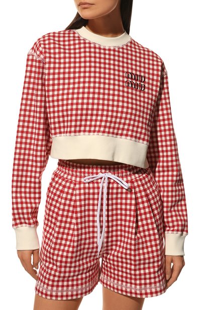 Хлопковый свитшот MIU MIU, арт. MJL820-10OP-F0976, фото 3