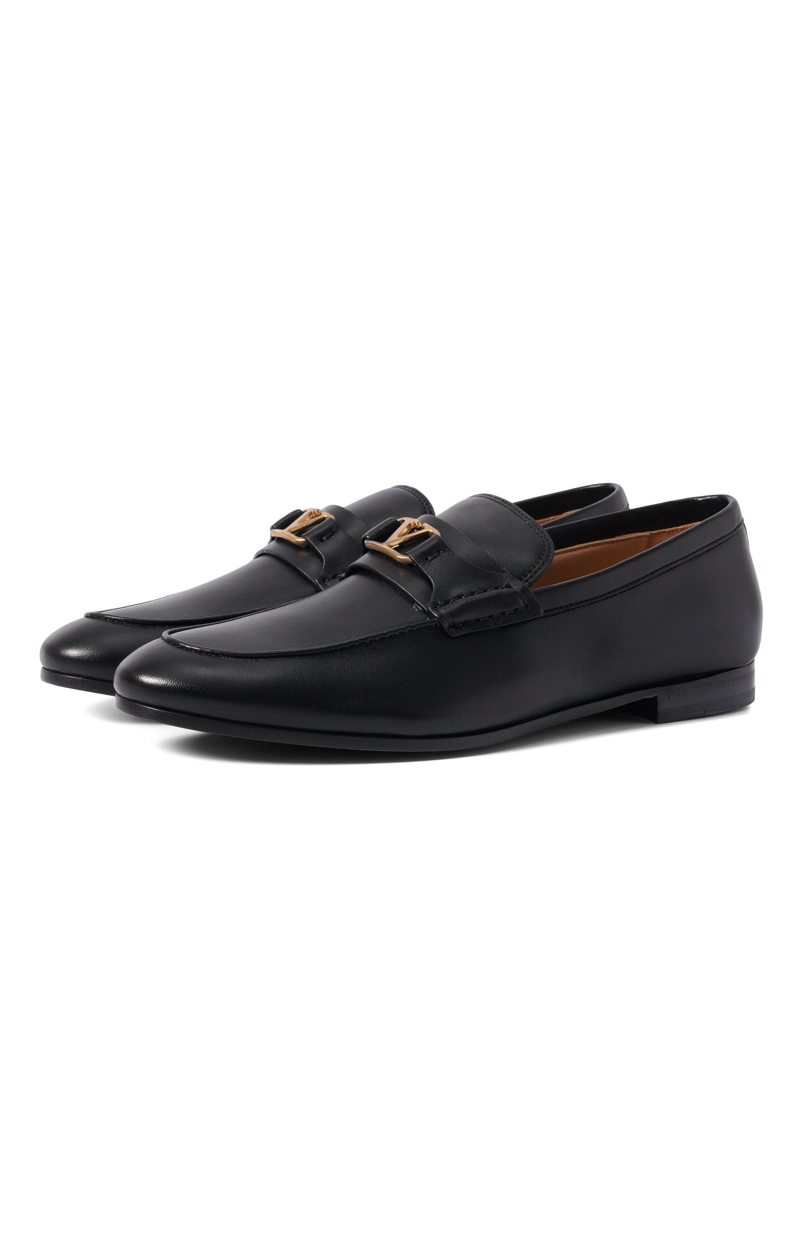 Кожаные лоферы vlogo VALENTINO черного цвета по цене 113000 руб., арт. 9W2S0QD5/EJC, фото 1 Кожаные лоферы vlogo VALENTINO, арт. 9W2S0QD5/EJC, фото 1