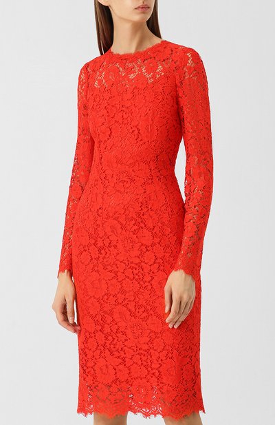 Кружевное платье с круглым вырезом DOLCE & GABBANA, арт. F6MX2T/HLMHW, фото 3