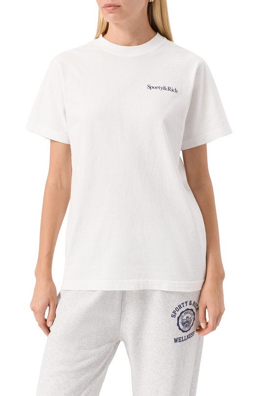 Хлопковая футболка Sporty and Rich T0043602006WH01 Белый  T0043602006WH01 Фото 3