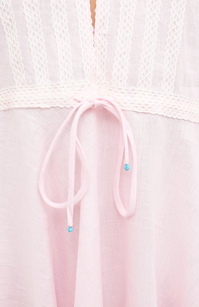 Льняное платье A MERE CO розового цвета по цене 46250 руб., арт. AMC-RSS21-01PW, фото 5 Льняное платье A MERE CO, арт. AMC-RSS21-01PW, фото 5