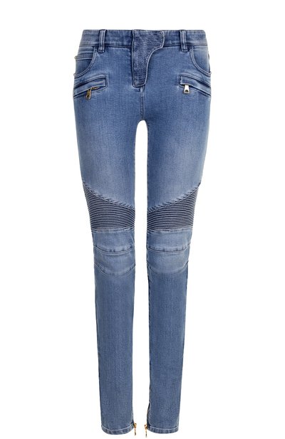 Женские джинсы-скинни с потертостями BALMAIN, арт. 125453/136K