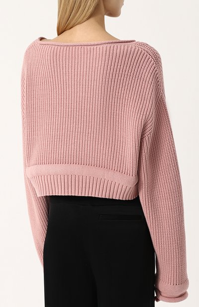 Укороченный пуловер фактурной вязки с круглым вырезом ALEXANDERWANG.T, арт. 4K181040J4, фото 4