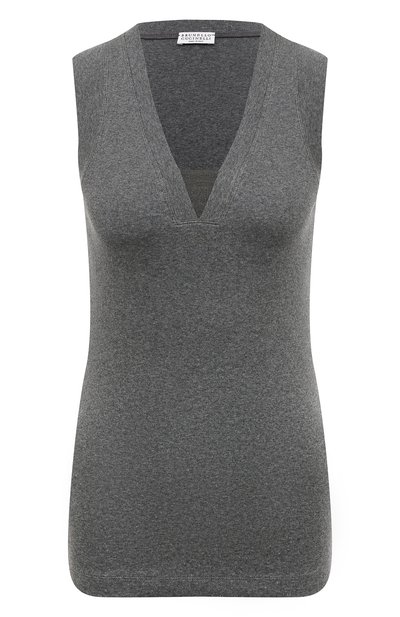 Женский хлопковый топ BRUNELLO CUCINELLI, арт. MPTC8EL672