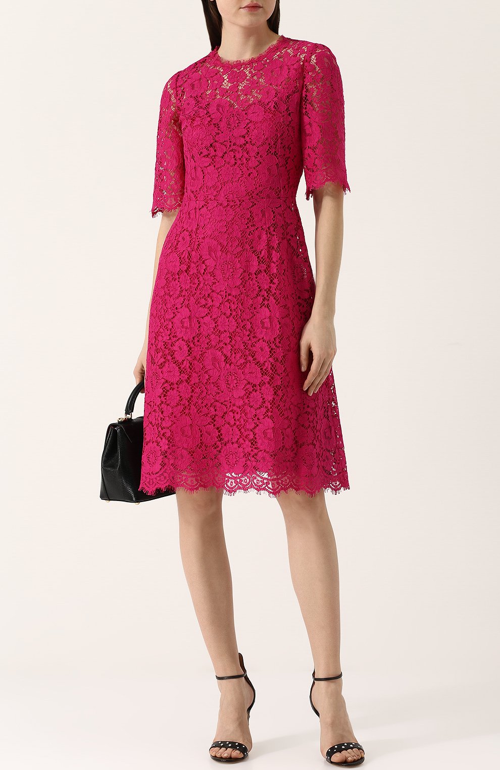 Приталенное кружевное платье-миди DOLCE & GABBANA, арт. F67Z2T/HLMII, фото 2