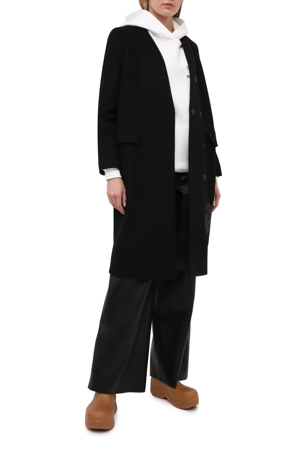 Шерстяное пальто SEVEN LAB черного цвета по цене 25200 руб., арт. CM20-P black, фото 2 Шерстяное пальто SEVEN LAB, арт. CM20-P black, фото 2