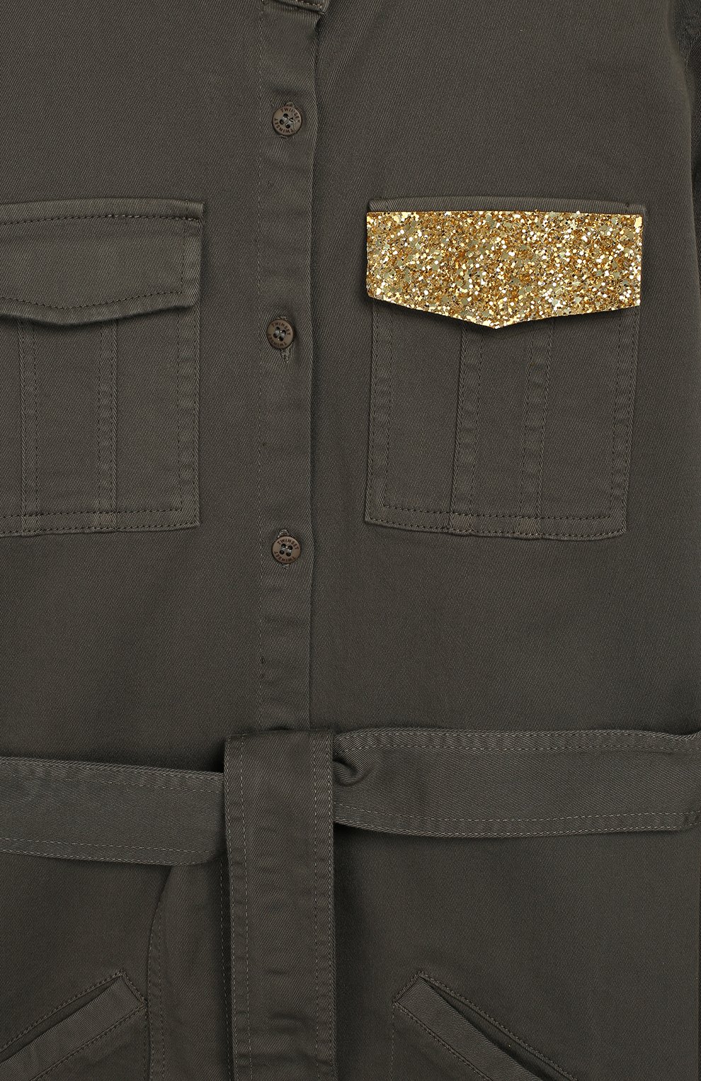 Хлопковое платье-рубашка с поясом и воротником-стойкой TWINSET, арт. GA827R/12A-16A, фото 3