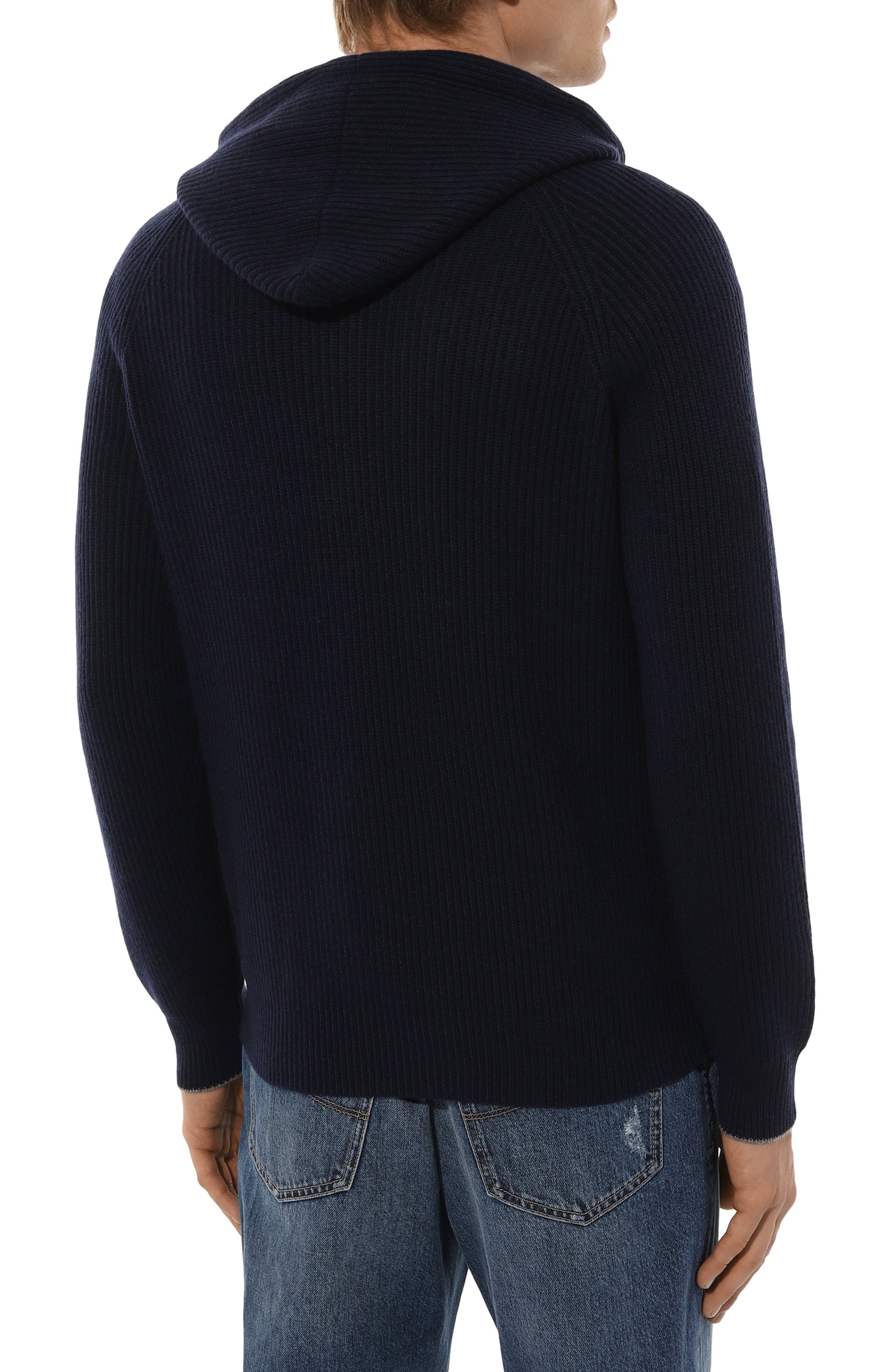 Кашемировый кардиган BRUNELLO CUCINELLI темно-синего цвета по цене 415000 руб., арт. M22704806G, фото 4 Кашемировый кардиган BRUNELLO CUCINELLI, арт. M22704806G, фото 4