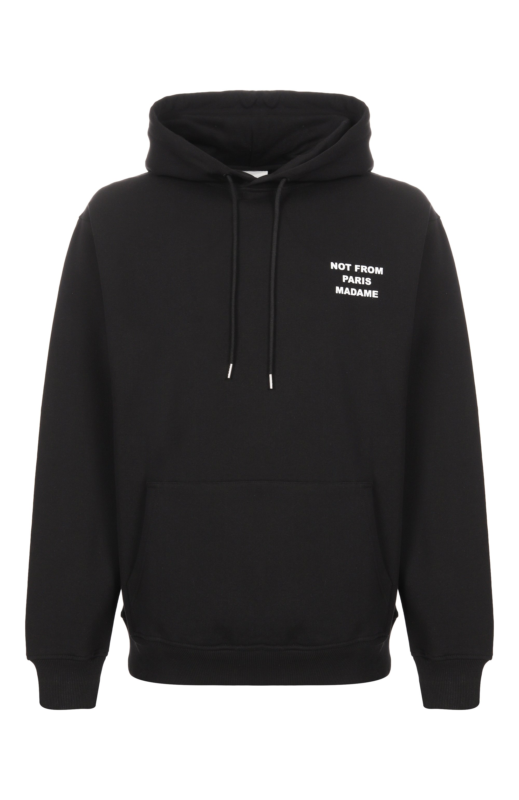 Хлопковое худи DROLE DE MONSIEUR черного цвета по цене 31400 руб., арт. PERM-H0162-C0127-BL, фото 1 Хлопковое худи DROLE DE MONSIEUR, арт. PERM-H0162-C0127-BL, фото 1