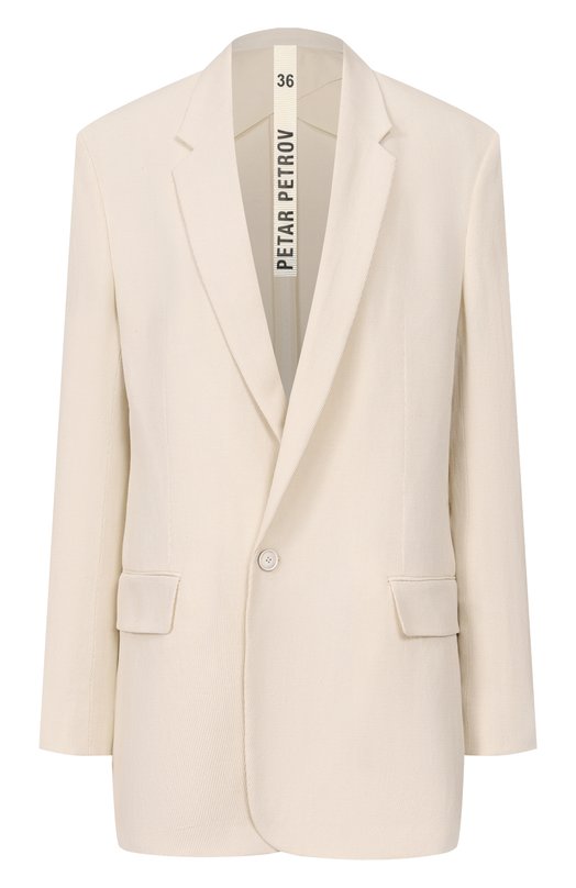 Жакет из вискозы и льна Petar Petrov S26TJ8 Бежевый S26TJ8