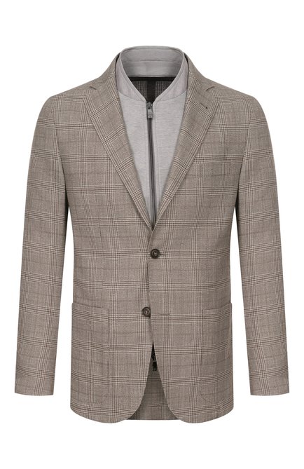 Мужской пиджак из шерсти и льна CORNELIANI, арт. 27X560/2716308