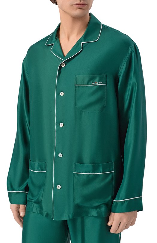 Шелковая рубашка Kiton UNWM011K0761H Зелёный  UNWM011K0761H Фото 3