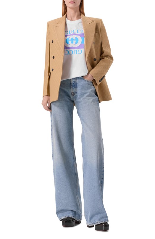 Хлопковая футболка Gucci 837959/XJHG9 Белый  837959/XJHG9 Фото 2