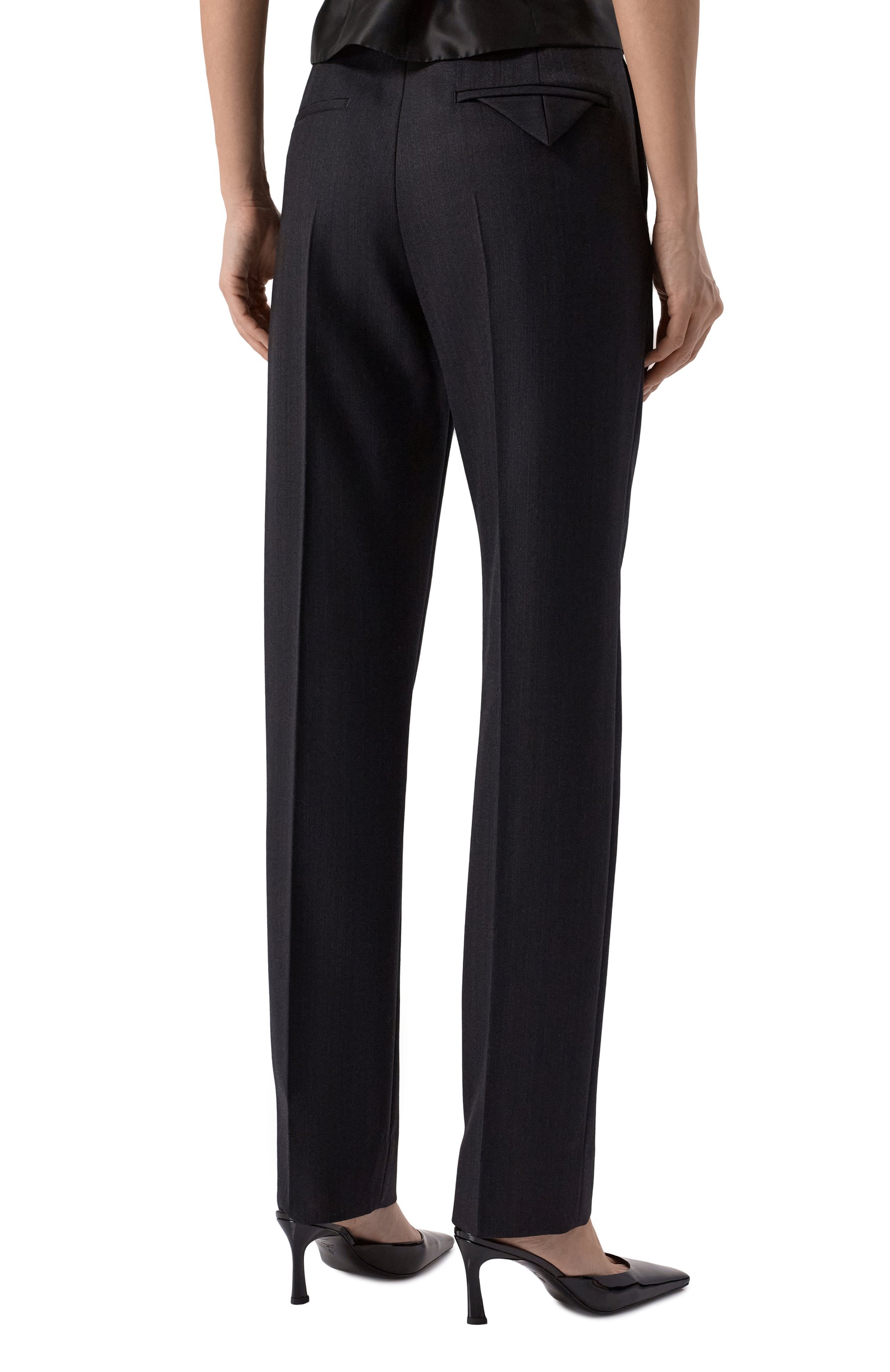 Шерстяные брюки BOTTEGA VENETA темно-синего цвета по цене 163000 руб., арт. 816188/V36K0, фото 4 Шерстяные брюки BOTTEGA VENETA, арт. 816188/V36K0, фото 4