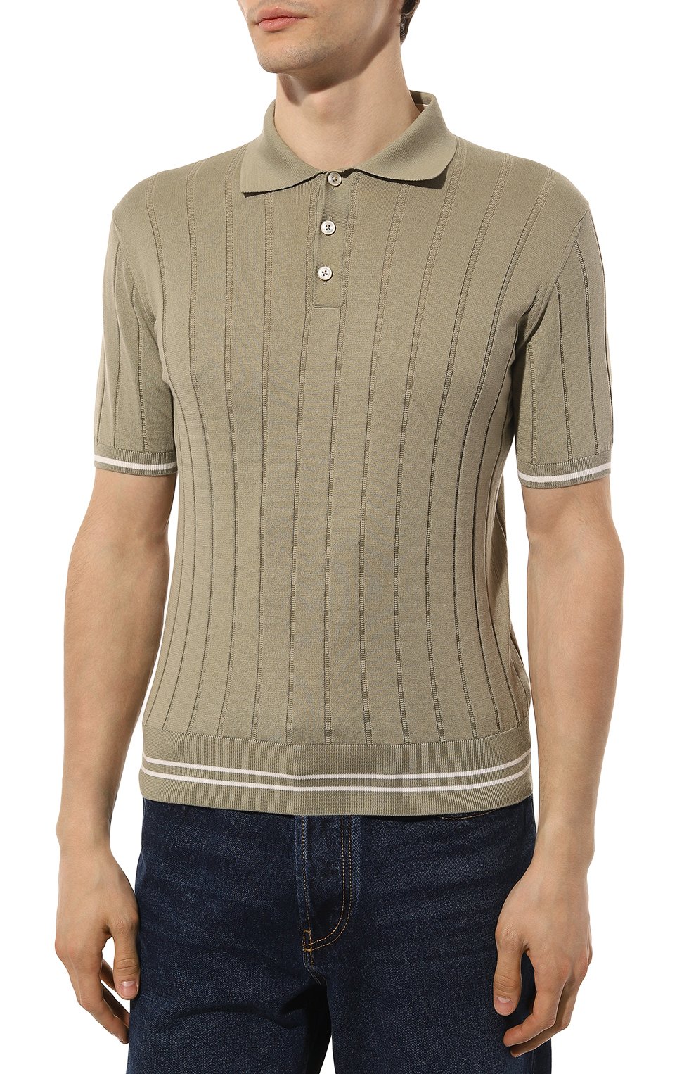 Хлопковое поло FIORONI хаки цвета по цене 66900 руб., арт. MKF26261C1, фото 3 Хлопковое поло FIORONI, арт. MKF26261C1, фото 3