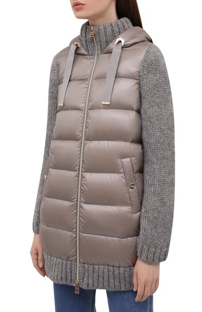 Комбинированная куртка HERNO серого цвета по цене 97950 руб., арт. MP003DR/70038, фото 3 Комбинированная куртка HERNO, арт. MP003DR/70038, фото 3