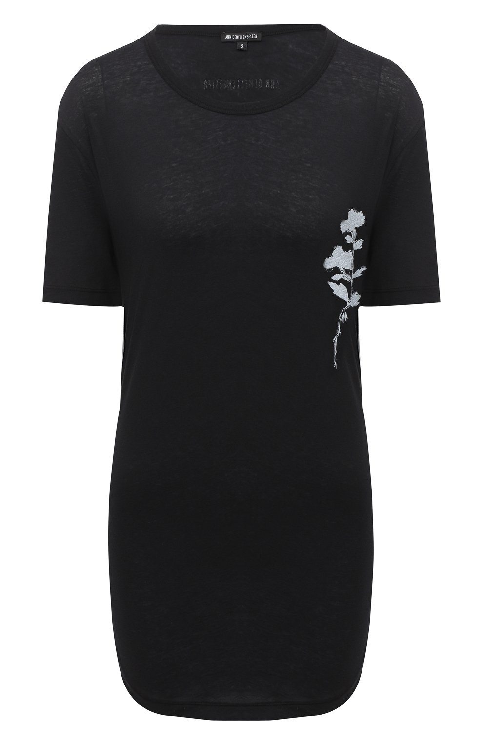 Хлопковая футболка ANN DEMEULEMEESTER черного цвета по цене 29900 руб., арт. 2002-3979-232-099, фото 1 Хлопковая футболка ANN DEMEULEMEESTER, арт. 2002-3979-232-099, фото 1