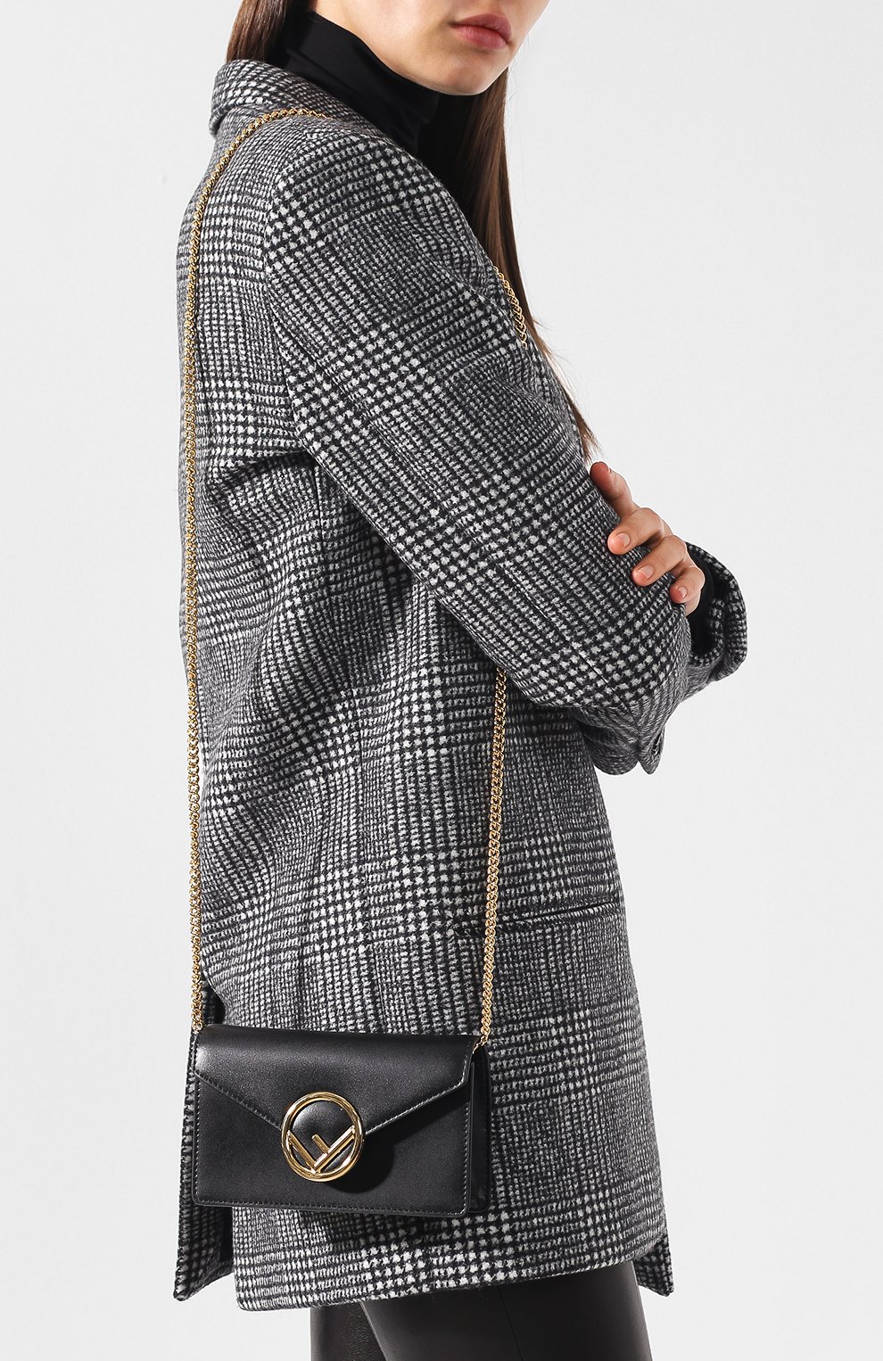 Кожаная поясная сумка с логотипом бренда FENDI, арт. 8BM005 A0KK, фото 5