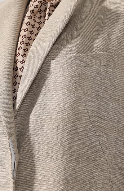 Жилет из смеси шелка и льна на пуговице KITON, арт. D45538K09P8001000, фото 5