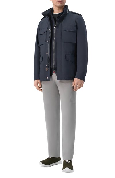 Текстильные кроссовки KITON хаки цвета по цене 83900 руб., арт. USSFITSN00809_001, фото 2 Текстильные кроссовки KITON, арт. USSFITSN00809_001, фото 2