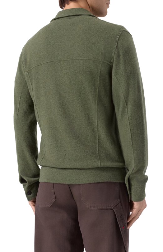 Кашемировая рубашка Kiton UMK077904 Хаки  UMK077904 Фото 4