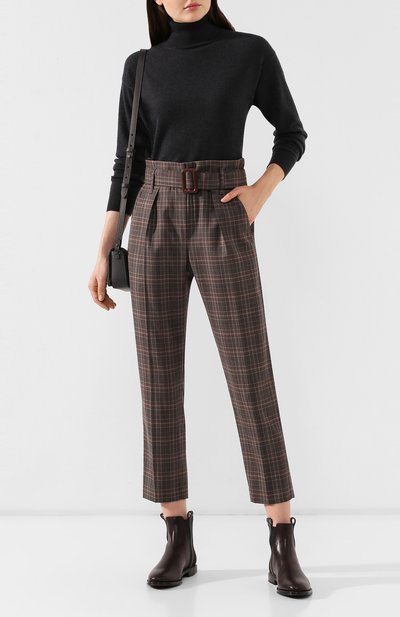 Шерстяные брюки BRUNELLO CUCINELLI коричневого цвета по цене 188500 руб., арт. MP143P7022, фото 2 Шерстяные брюки BRUNELLO CUCINELLI, арт. MP143P7022, фото 2