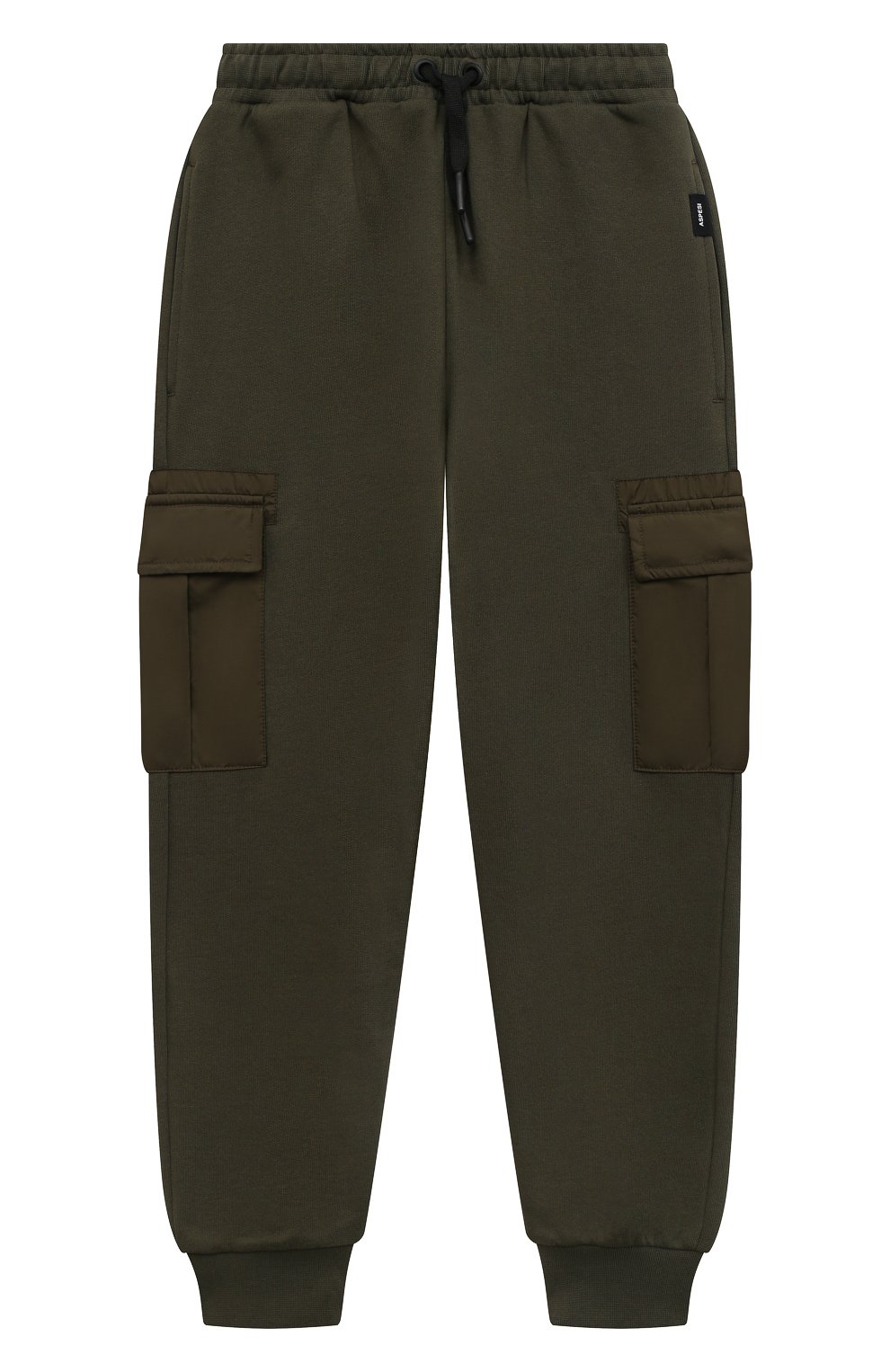 Хлопковые джоггеры ASPESI хаки цвета по цене 18550 руб., арт. F23028PLM0123/14-16, фото 1 Хлопковые джоггеры ASPESI, арт. F23028PLM0123/14-16, фото 1