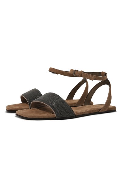 Женские замшевые сандалии BRUNELLO CUCINELLI, арт. MZSFCB1321