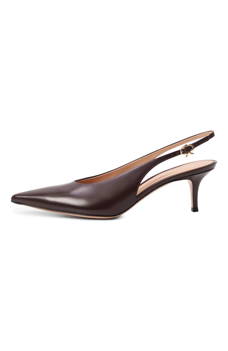 Женские кожаные туфли robbie sling 55 GIANVITO ROSSI бордового цвета, арт. G95538.55RIC.T0KB0UR | Фото 4 (Драгоценные камни: Проставлено; Каблук высота: Средний; Подошва: Плоская; Материал внешний: Натуральная кожа; Материал сплава: Проставлено; Материал внутренний: Натуральная кожа; Женское Кросс-КТ: Слингбэки; Каблук тип: Шпилька)