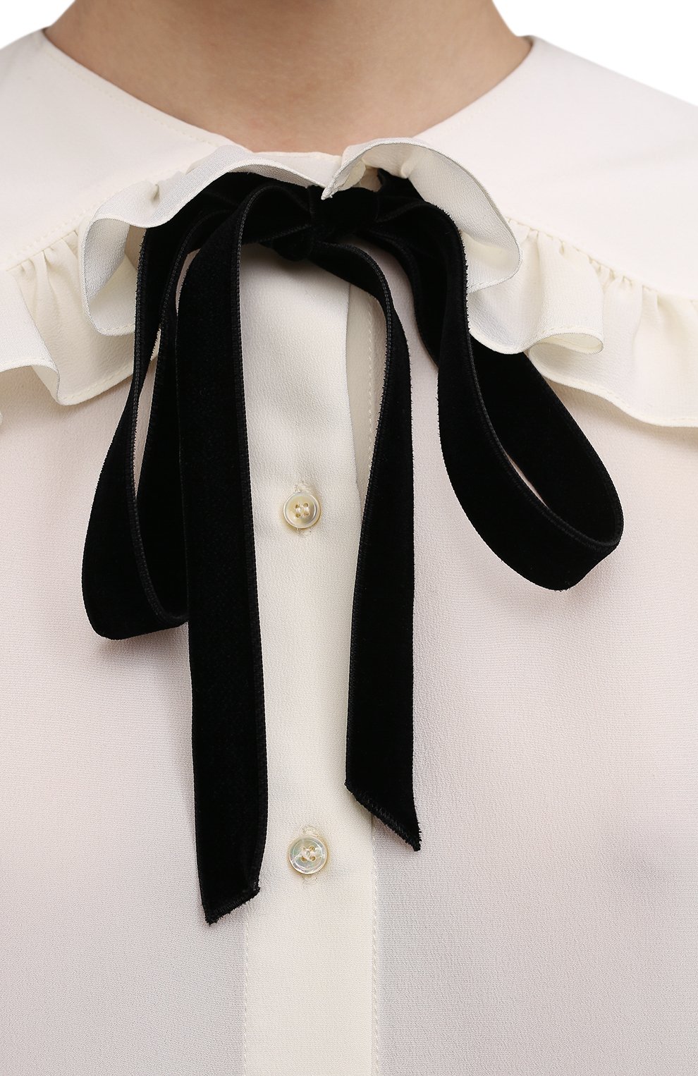 Шелковая блузка SAINT LAURENT, арт. 665828/Y100W, фото 5