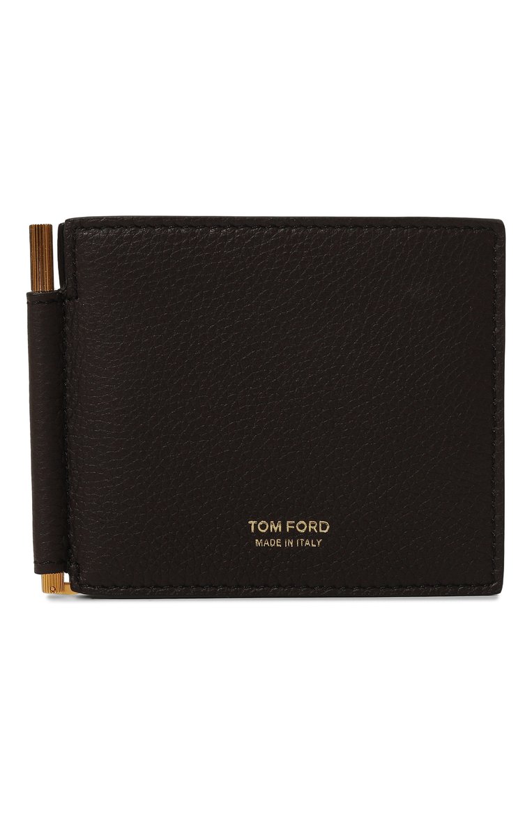 Мужской кожаный зажим для купюр TOM FORD темно-коричневого цвета, арт. Y0231T/LCL158 | Фото 1 (Нос: Не проставлено; Материал: Натуральная кожа)