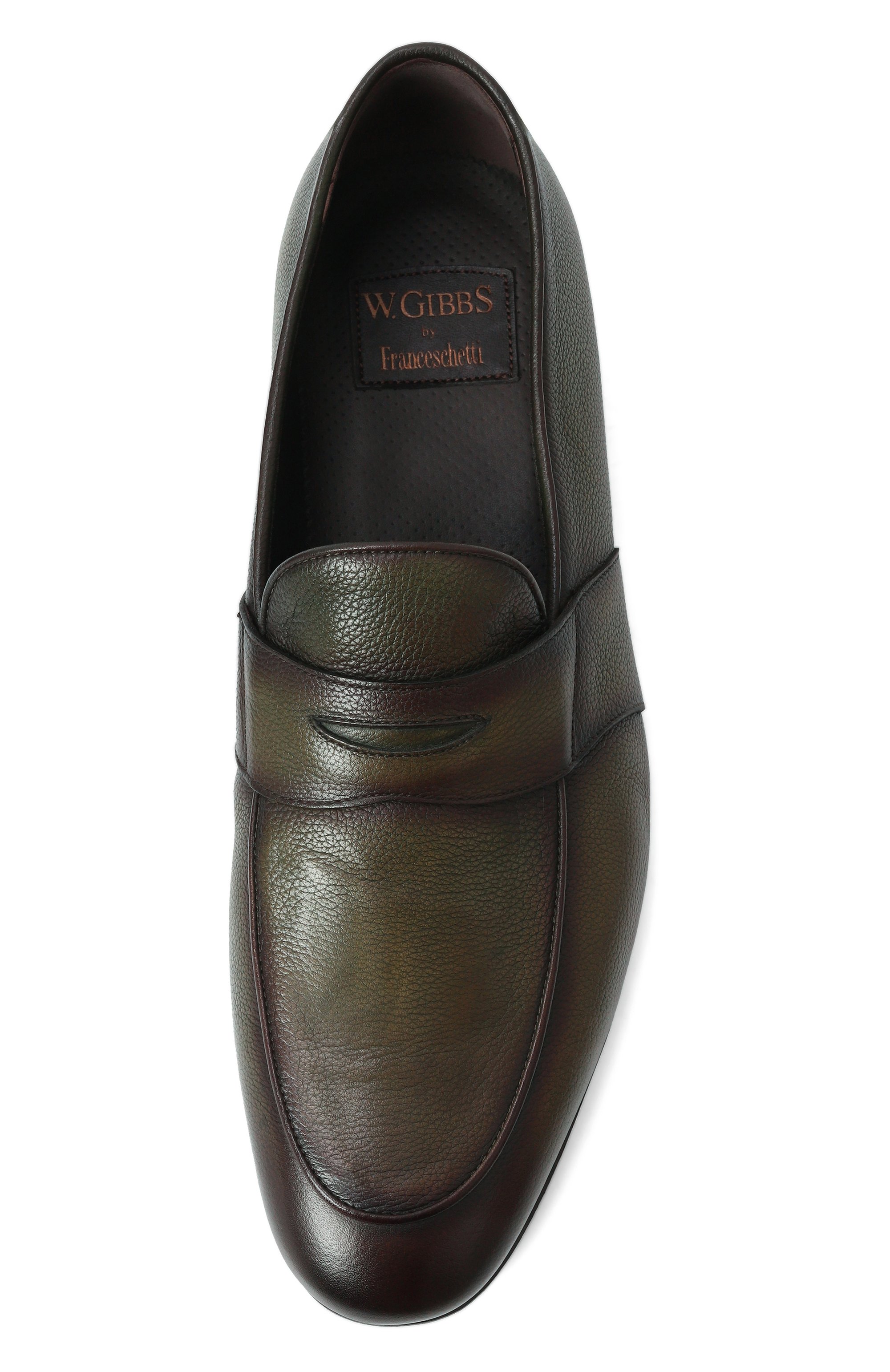 Кожаные пенни-лоферы W.GIBBS хаки цвета по цене 59900 руб., арт. 0801011, фото 6 Кожаные пенни-лоферы W.GIBBS, арт. 0801011, фото 6