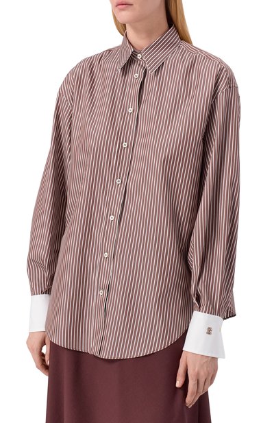 Рубашка из хлопка и шелка BRUNELLO CUCINELLI, арт. MA794NM116, фото 3